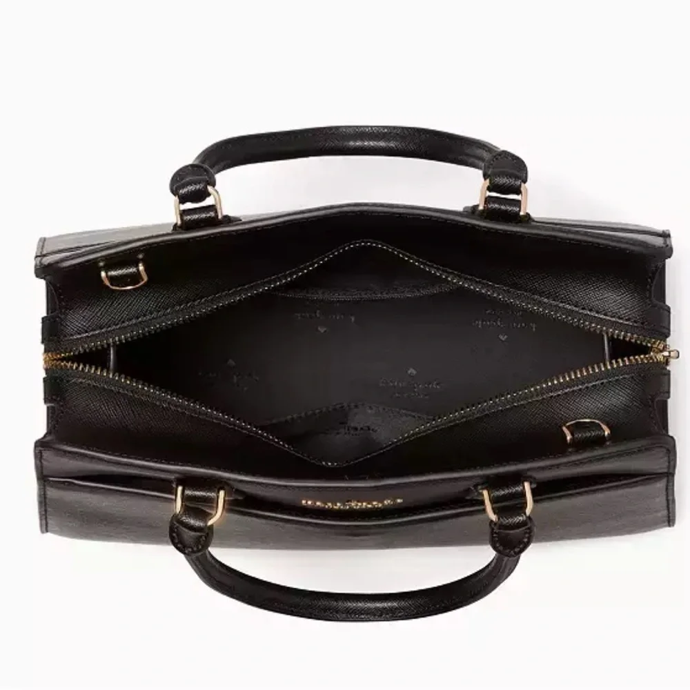 KATE SPADE Madison Saffiano Leather (NWT Medium Satchel BLACK COLOR